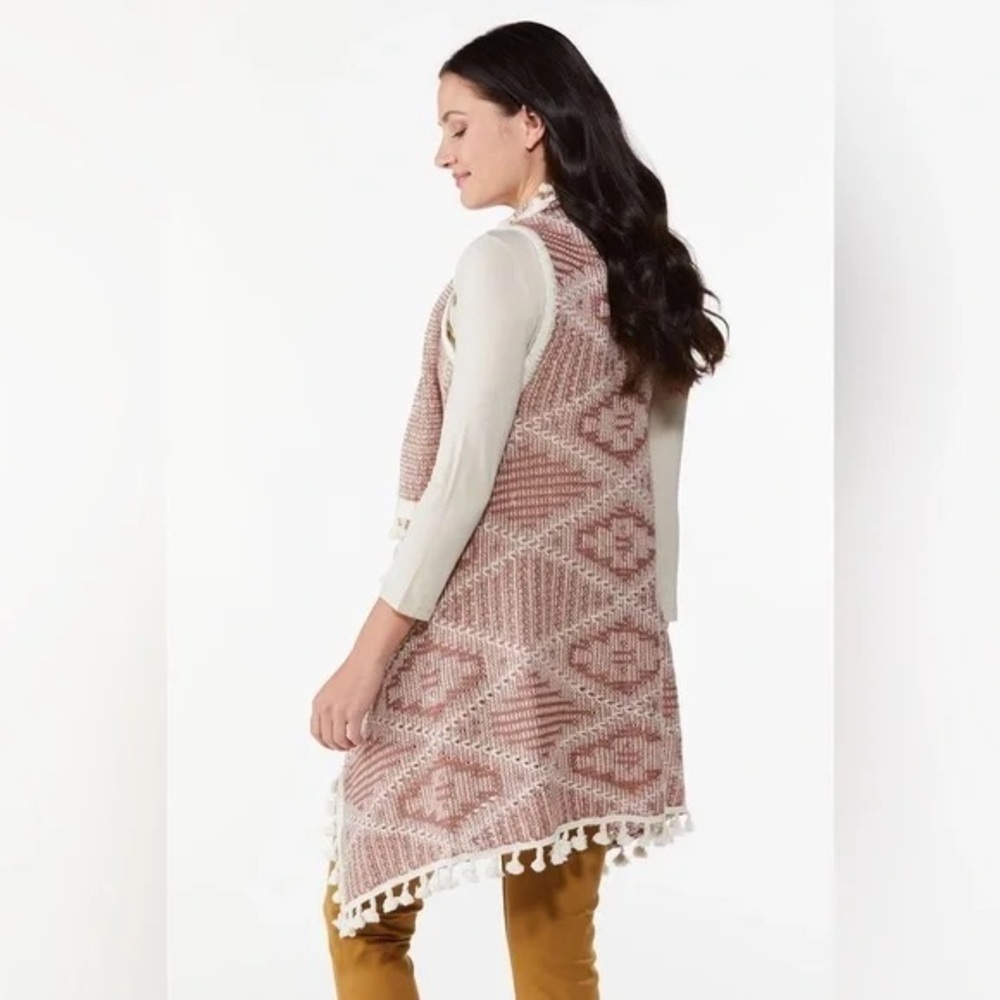 CATO | Tassel Fringe Vest Elderberry Wine Size XL - Picture 2 of 3
